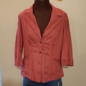 Pink button down blazer